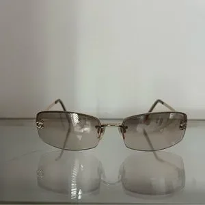 小物 CHANEL sunglasses coco y2k rhinestone Authentic CHANEL Vintage Sunglasses Rhinestone CC Logo